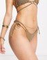 Фото #3 товара River Island tie side bikini bottom in gold