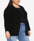 Фото #3 товара Plus Size Boyfriend Rib Cardigan Sweater