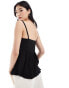 Stradivarius crochet detail cami top in black