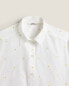 Embroidered daisy cotton shirt