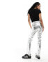 Фото #5 товара River Island Petite straight leg trouser in silver metallic