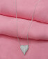 Фото #5 товара Macy's diamond Pavé Heart Pendant Necklace (1/2 ct. t.w.) in 14k White Gold, 16" + 2" extender