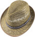 Фото #2 товара Lipodo Harvest helper straw hat (sun protection) for men and women, made in Italy, sun hat in trilby look, hat made of light straw, beach hat with chic set, spring/summer