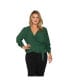 Фото #1 товара Plus Size Wrap Tie Long Sleeve Blouse