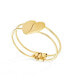 ფოტო #4 პროდუქტის Initials Friendship Love Split Heart Wide Bracelets Bangle Cuff Bracelet For Women ForYellow Gold Tone Metal Hinge Opening