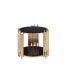 Tanquin End Table in Gold & Black Glass
