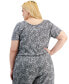 Trendy Plus Size Snakeskin-Print Top, Created for Macy's