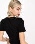 Noisy May ribbed keyhole detail top in black Черный, XS - EU 34 - фото #3