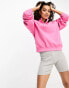 ASOS DESIGN Petite half zip sweatshirt in pink