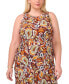 Plus Size Paisley-Print Keyhole Shift Dress