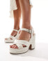 Фото #3 товара ASOS DESIGN Twiggy cross strap wedges in white raffia