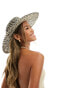 Фото #4 товара South Beach open weave wide brim hat in monochrome