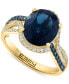 ფოტო #1 პროდუქტის EFFY® London Blue Topaz (4-1/6 ct. t.w.) & Diamond (1/3 ct. t.w.) Ring in 14k Gold