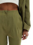 Фото #3 товара Miss Selfridge Petite high waist cigarette trouser in khaki