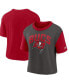 ფოტო #1 პროდუქტის Women's Red, Pewter Tampa Bay Buccaneers High Hip Fashion T-shirt