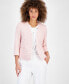 Women's Collarless Open-Front 3/4-Sleeve Jacket