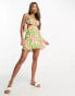 Фото #2 товара ASOS DESIGN halter mini beach dress with cut out waist in smudge print