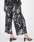 Фото #2 товара Petite Printed High-Rise Wide-Leg Plisse Pants, Created for Macy's