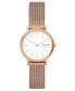 ფოტო #5 პროდუქტის Women's Signatur Slim Rose Gold-Tone Stainless Steel Mesh Bracelet Watch 30mm