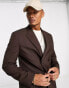 ASOS DESIGN boxy suit jacket in chocolate brown