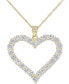 Фото #1 товара Macy's lab-Grown Moissanite Heart 18" Pendant Necklace (2-2/5 ct. t.w.) in 18k Gold-Plated Sterling Silver