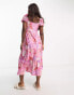 Фото #2 товара Miss Selfridge lace up patchwork maxi dress in pink