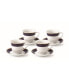 Фото #1 товара 8 Piece 8oz Tea or Coffee Cup and Saucer Set, Service for 4