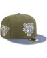 ფოტო #2 პროდუქტის Men's Olive, Blue Detroit Tigers 59FIFTY Fitted Hat