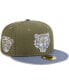 ფოტო #2 პროდუქტის Men's Olive, Blue Detroit Tigers 59FIFTY Fitted Hat