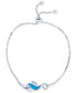 ფოტო #1 პროდუქტის Lab-Created Blue Opal Seahorse Bolo Bracelet in Sterling Silver