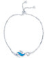 Lab-Created Blue Opal Seahorse Bolo Bracelet in Sterling Silver