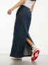 Cotton On fit flare denim maxi skirt in indigo