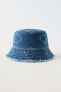 DENIM BUCKET HAT WITH HEARTS