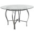 Фото #2 товара Syracuse 48'' Round Glass Dining Table With Silver Metal Frame