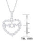 Фото #2 товара Macy's women's Cubic Zirconia 'Mom' Heart Pendant Necklace