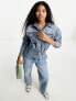 Фото #7 товара Miss Selfridge Petite denim boiler suit in blue wash