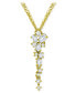 ფოტო #1 პროდუქტის Cubic Zirconia Cluster Triple Strand 18" Lariat Necklace in Sterling Silver, Created for Macy's