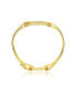 Фото #3 товара Sterling Silver 14K Gold Plated Clear Cubic Zirconia Bangle Bracelet