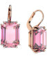 Octagon Crystal Drop Earrings