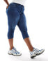 ONLY Curve Augusta high waisted skinny pedal pusher jean in mid blue wash