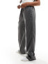 In The Style x Perrie Sian wide leg drawstring trouser in grey pinstripe 34 - фото #9