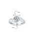 Modern Geometric 3CT AAA CZ Tension Set Round Brilliant Cut Solitaire Engagement Ring For Women .925 Sterling Silver Wide Plain Band