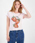 ფოტო #1 პროდუქტის Juniors' Strawberry-Graphic Cotton Baby Tee