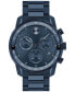 ფოტო #1 პროდუქტის Men's Bold Verso Swiss Chronograph Blue Stainless Steel Bracelet Watch 44mm