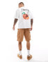 River Island oversized t-shirt with fruit back print in white