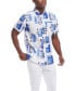 ფოტო #3 პროდუქტის Men's Short Sleeve Print Linen Cotton Shirt