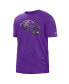 ფოტო #3 პროდუქტის Men's Purple Baltimore Ravens 2022 Sideline Ink Dye T-shirt