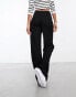 Mango straight leg slouchy tailored trousers in black