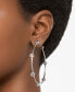 ფოტო #4 პროდუქტის Silver-Tone Constella Crystal Large Hoop Earrings, 2.5"