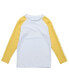 Toddler, Child Boys White Yellow Sleeve Sustainable LS Rash Top